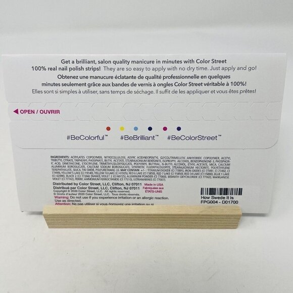 Color Street 100% Real Nail Polish Strips How Swede It Is Blue Glitter Pedicure - Picture 3 of 5